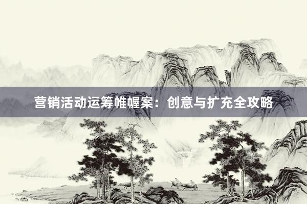 营销活动运筹帷幄案：创意与扩充全攻略
